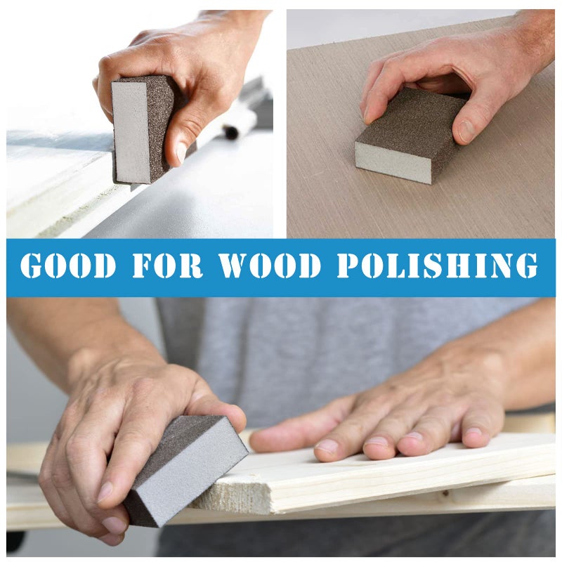 Jamiikury 16Pcs 120 Grit Sanding Blocks, Jamiikury Fine Sanding Sponge Washable and Reusable, Wet Dry Sandpaper Sponge for Wood Metal FurniturePaint and Drywall - Image 5